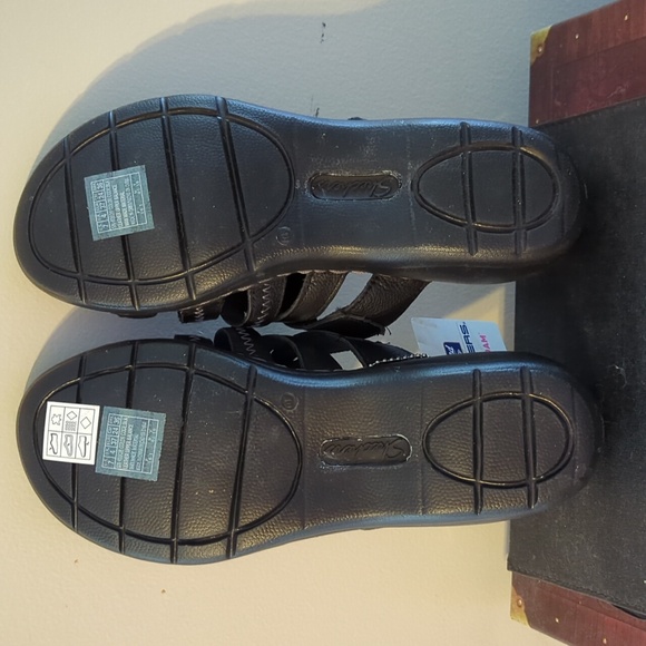 New With Tags Women's Skechers Luxe Form Slip On Wedge Sandals Black Sz 7 - Picture 4 of 16